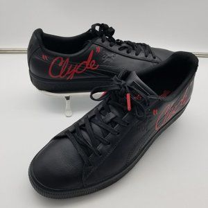Puma Walt "Clyde" Frazier Signature Black/Red Leather Shoe Low Top Sneaker